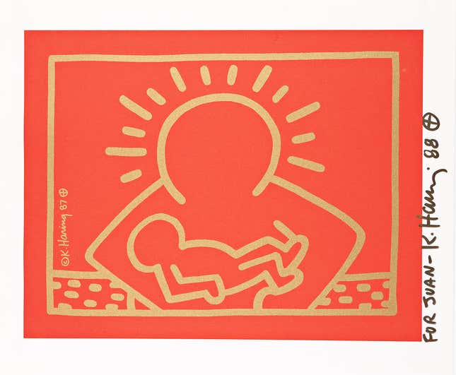 Image for article titled Keith Haring&#39;s Christmas Card, Charlie Chaplin telegram and a Kobe Bryant basketball: Check out this week&#39;s auction block roundup