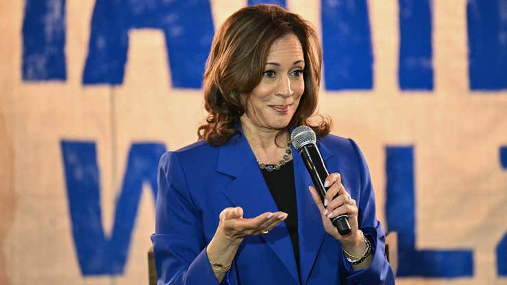 Image for A crypto betting platform says Kamala Harris is beating Donald Trump. Here’s what it means